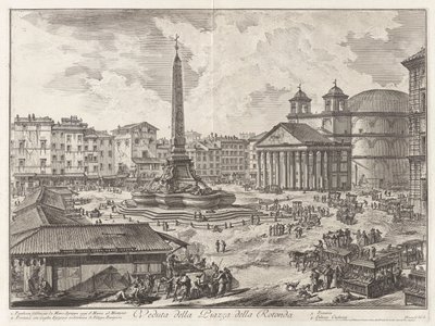 Veduta della Piazza della Rotunda (Widok na Piazza della Rotonda [z Panteonem w tle]), z Vedute di Roma (Widoki na Rzym) autorstwa Giovanni Battista Piranesi