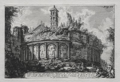 Widok na pozostałości amfiteatru Castranse autorstwa Giovanni Battista Piranesi