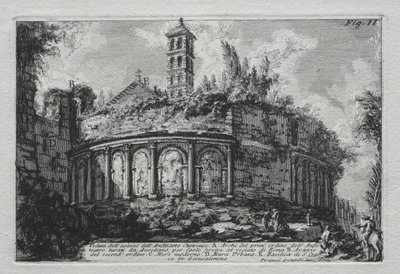 Widok na pozostałości amfiteatru Castranse. autorstwa Giovanni Battista Piranesi