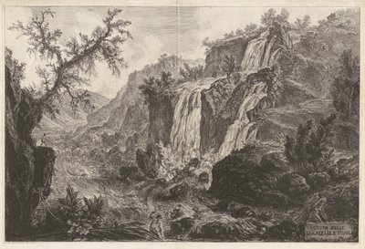 Veduta delle Cascatelle a Tivoli (Widok na małe wodospady w Tivoli), z Vedute di Roma (Widoki na Rzym) autorstwa Giovanni Battista Piranesi