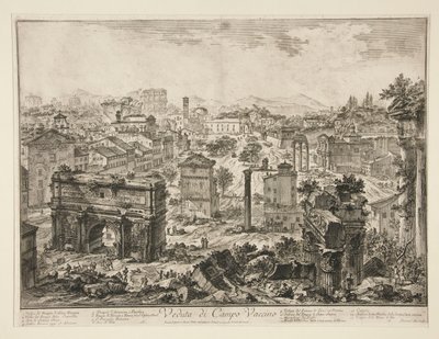 Widok na Campo Vaccino, z widoków Rzymu autorstwa Giovanni Battista Piranesi