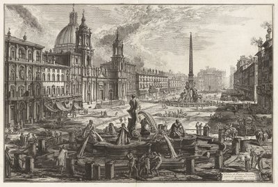 Widok na Piazza Navona ponad ruinami Circus Agonalis [cyrku Domicjana], z Vedute di Roma (Widoki Rzymu) autorstwa Giovanni Battista Piranesi
