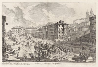 Widok na Piazza di Spagna, z Vedute di Roma (Widoki na Rzym) autorstwa Giovanni-Battista Piranesi