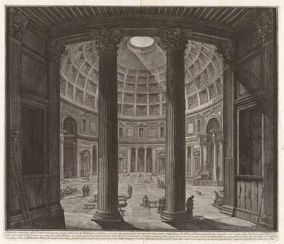 Widok wnętrza Panteonu..., z cyklu „Widoki Rzymu“ autorstwa Giovanni Battista Piranesi