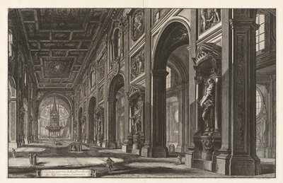 Widok wnętrza bazyliki San Giovanni Laterano, z Vedute di Roma (Widoki Rzymu) autorstwa Giovanni Battista Piranesi