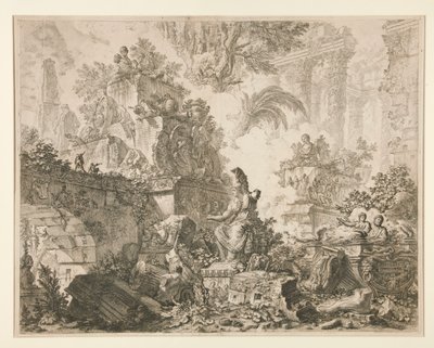 Widoki na Rzym: Frontyspis z posągiem Minerwy autorstwa Giovanni Battista Piranesi