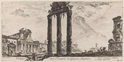 Ślady świątyni Jowisza Statora autorstwa Giovanni Battista Piranesi