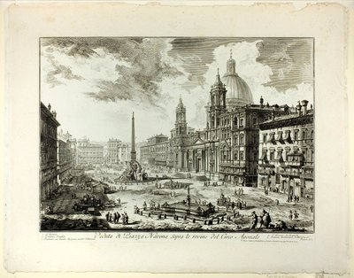 Widok na Piazza Navona nad ruinami Cyrku Domicjana, z Widoków Rzymu autorstwa Giovanni Battista Piranesi