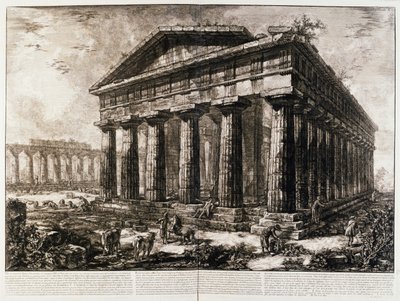 Widok na świątynię Neptuna w Paestum autorstwa Giovanni Battista Piranesi
