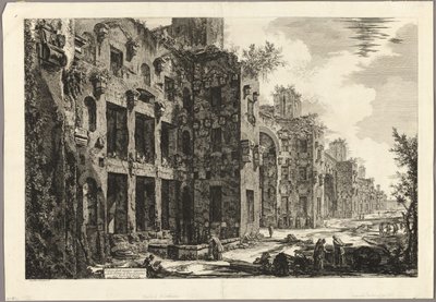 Widok widocznych pozostałości Łaźni Dioklecjana w S. Maria degli Angeli, z Widoków Rzymu autorstwa Giovanni Battista Piranesi
