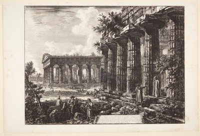 Widok kilku kolumn fasady naprzeciw tej przedstawionej na poprzedniej tablicy autorstwa Giovanni Battista Piranesi