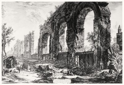 Widok akweduktu Nerona z serii „Widoki Rzymu”, ok. 1760 (akwaforta) autorstwa Giovanni Battista Piranesi
