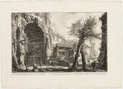 Widok Łuku Tytusa z Vedute di Roma (Widoki Rzymu) autorstwa Giovanni Battista Piranesi