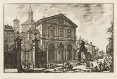 Widok na bazylikę San Sebastiano fuori delle mura [św. Sebastian za murami] na Drodze Appijskiej, z Widoków Rzymu autorstwa Giovanni Battista Piranesi