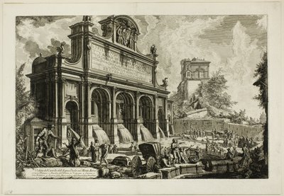 Widok źródła Acqua Paola na Monte Aureo, z widoków Rzymu autorstwa Giovanni Battista Piranesi