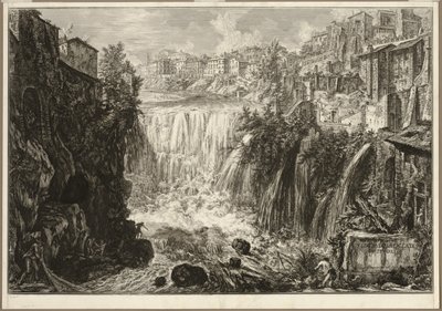 Widok na Wielką Kaskadę w Tivoli, z Widoków Rzymu autorstwa Giovanni Battista Piranesi