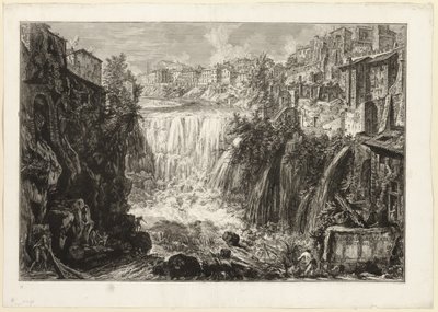 Widok na Wielką Kaskadę w Tivoli, z Widoków Rzymu autorstwa Giovanni Battista Piranesi