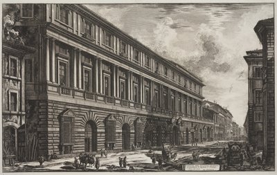 Widok na Palazzo Stopani projektu Rafaela z Urbino (1483-1520), ok. 1760-78 (akwaforta) autorstwa Giovanni Battista Piranesi