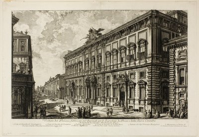 Widok na Palazzo della Consulta na Kwirynale mieszczący Sekretariat Papieski, z Widoków Rzymu autorstwa Giovanni Battista Piranesi