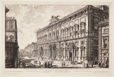 Widok na Palazzo della Consulta na Kwirynale, siedzibę sekretariatu papieskiego autorstwa Giovanni Battista Piranesi