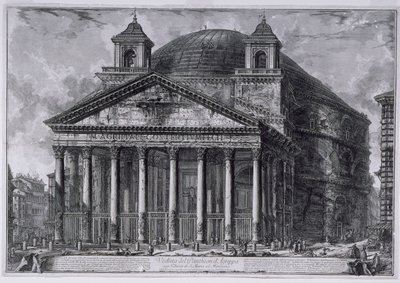 Widok Panteonu Agryppy, ok. 1761 (akwaforty) autorstwa Giovanni Battista Piranesi