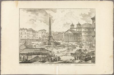 Widok na Piazza della Rotonda, z Widoków Rzymu autorstwa Giovanni Battista Piranesi