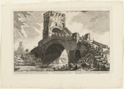 Widok na Ponte Salario, z Widoków Rzymu autorstwa Giovanni Battista Piranesi