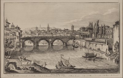 Widok mostu Sisto, ok. 1778-92 (akwaforta) autorstwa Giovanni Battista Piranesi