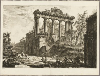Widok na tak zwaną świątynię Zgody z widoków Rzymu autorstwa Giovanni Battista Piranesi