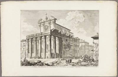 Widok świątyni Antonina i Faustyny na Forum Romanum, z Widoków Rzymu autorstwa Giovanni Battista Piranesi