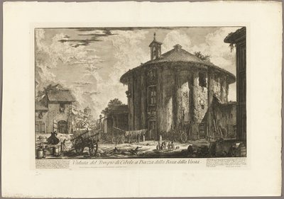 Widok świątyni Kybele na Piazza Bocca della Verità, z Widoków Rzymu autorstwa Giovanni Battista Piranesi