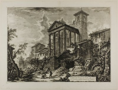 Widok świątyni Herkulesa w Cori, dziesięć mil odległej od Velletri, z Widoków Rzymu autorstwa Giovanni Battista Piranesi