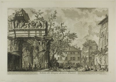 Widok świątyni Jowisza Tonana [Jowisz Gromowładca], z Widoków Rzymu autorstwa Giovanni Battista Piranesi