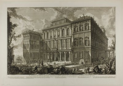 Widok pałacu znakomitej rodziny Barberini na Kwirynale, projektu Cavaliere Berniniego, z Widoków Rzymu autorstwa Giovanni Battista Piranesi