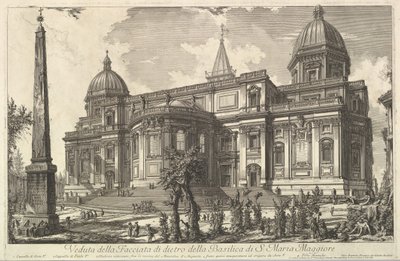 Widok na tylne wejście do bazyliki S. Maria Maggiore, od strony Veduta di Roma R ..., ca. 1742. autorstwa Giovanni Battista Piranesi