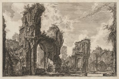 Widoki na Rzym: Ruiny Sisto lub obie wielkiej sali Łaźni Antoninian autorstwa Giovanni Battista Piranesi