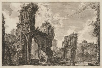 Widoki na Rzym: Ruiny Sisto lub obie wielkiej sali Łaźni Antoniniańskich, 1765. autorstwa Giovanni Battista Piranesi