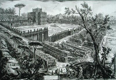 Villa Pamphili, z „Różne dzieła architektury, perspektywy, groteski, antyki”, wydana w 1743 r. (rycina) autorstwa Giovanni Battista Piranesi