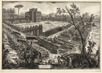 Villa Pamphili poza Porta S. Pancrazio, z Widoków na Rzym autorstwa Giovanni Battista Piranesi