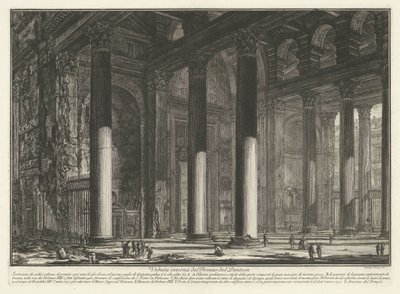 Voorportaal van het Pantheon te Rome Widok wnętrza Pronaosa Panteonu (tytuł na obiekcie) Gezichten op Rome (tytuł serii) Widoki Rzymu zaprojektowane i wyryte przez architekta Giambattistę Piranesiego Ve (nez) iano (tytuł serii) autorstwa Giovanni Battista Piranesi