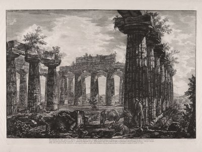 Widok wnętrza tak zwanego Kolegium Anfictions, z „Różnych widoków ... Pesto” (Różne widoki ... Paestum) autorstwa Giovanni Battista Piranesi