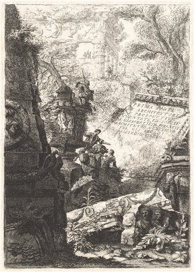 Pierwsza część; Groteski; Więzienia; Wszelkie widoki ...; Trofea Oktawiana Augusta autorstwa Giovanni Battista Piranesi and Francesco Piranesi