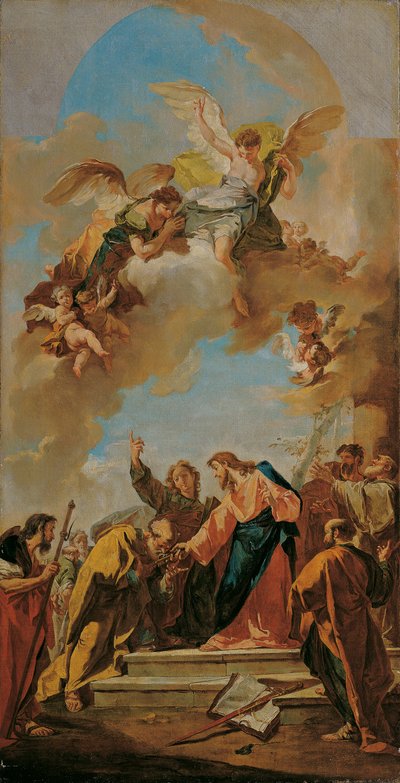 Przekazanie kluczy Peterowi autorstwa Giovanni Battista Pittoni