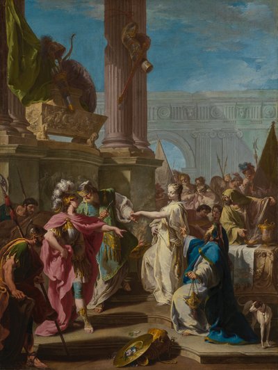 Ofiara Polyxeny, ok. 1733-34 (olej na płótnie) autorstwa Giovanni Battista Pittoni