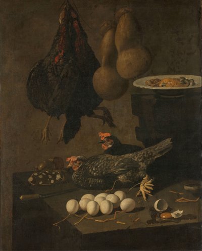 Martwa natura z kurczakami i jajkami autorstwa Giovanni Battista Recco