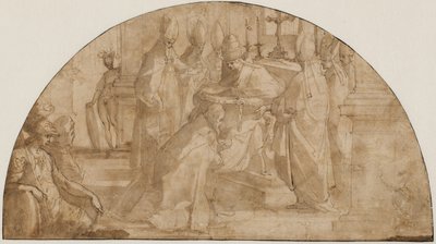 Papież konsekrujący biskupa: studium na lunetę autorstwa Giovanni Battista Ricci