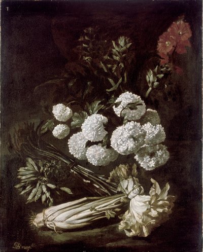 Martwa natura z kwiatów i warzyw, 1650 autorstwa Giovanni Battista Ruoppolo