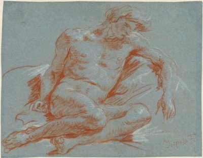Siedzący mężczyzna nago autorstwa Giovanni Battista Tiepolo