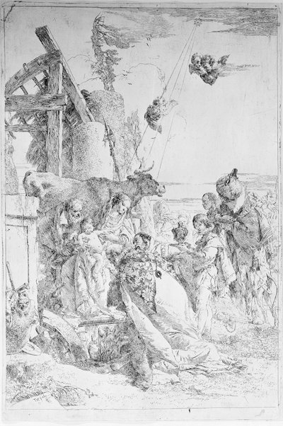Adoracja Trzech Króli, ca. 1753 . autorstwa Giovanni Battista Tiepolo