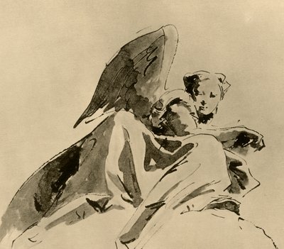 Anioł, c1753-1762, 1928 autorstwa Giovanni Battista Tiepolo